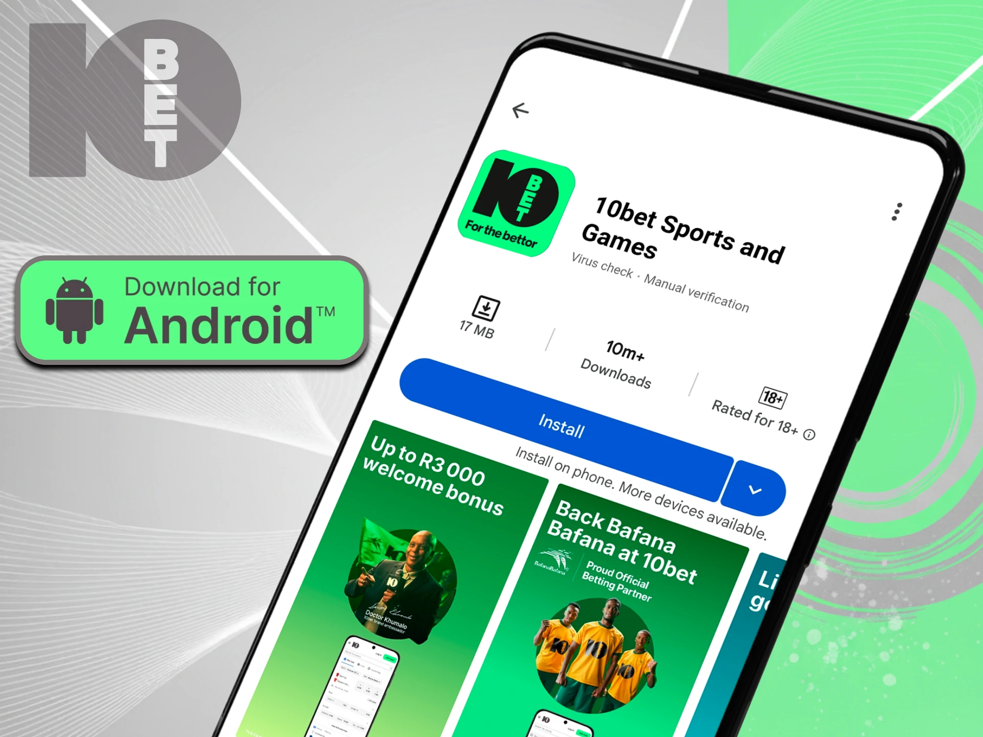 10bet users can download the app from Google Play for Android.