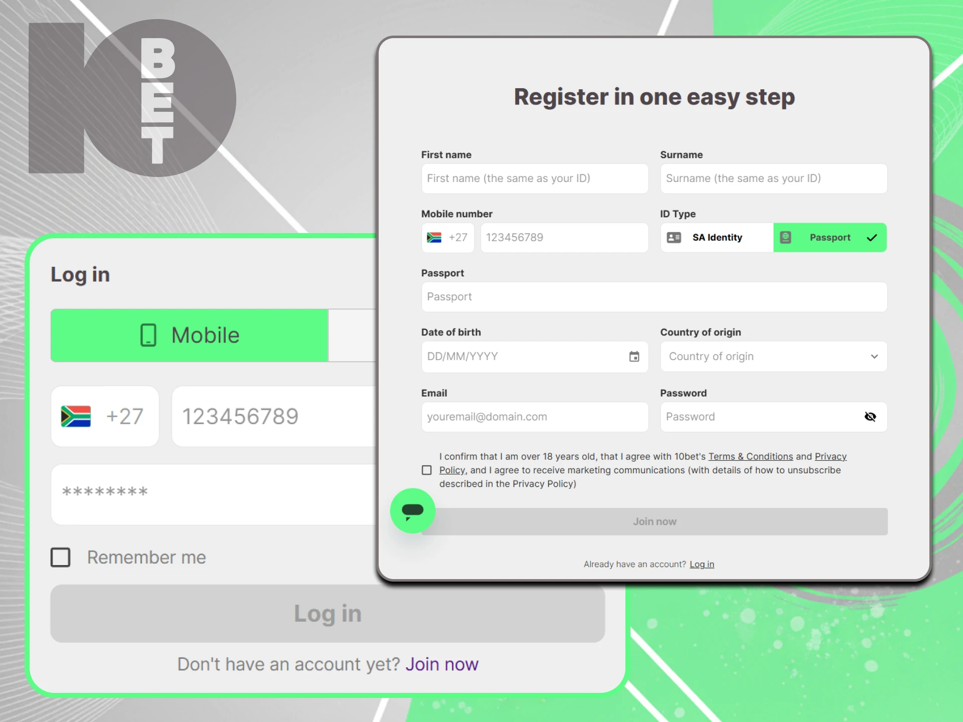 A personal account is required for full functionality of the 10bet website. You can log in to your personal account through the website's main page.