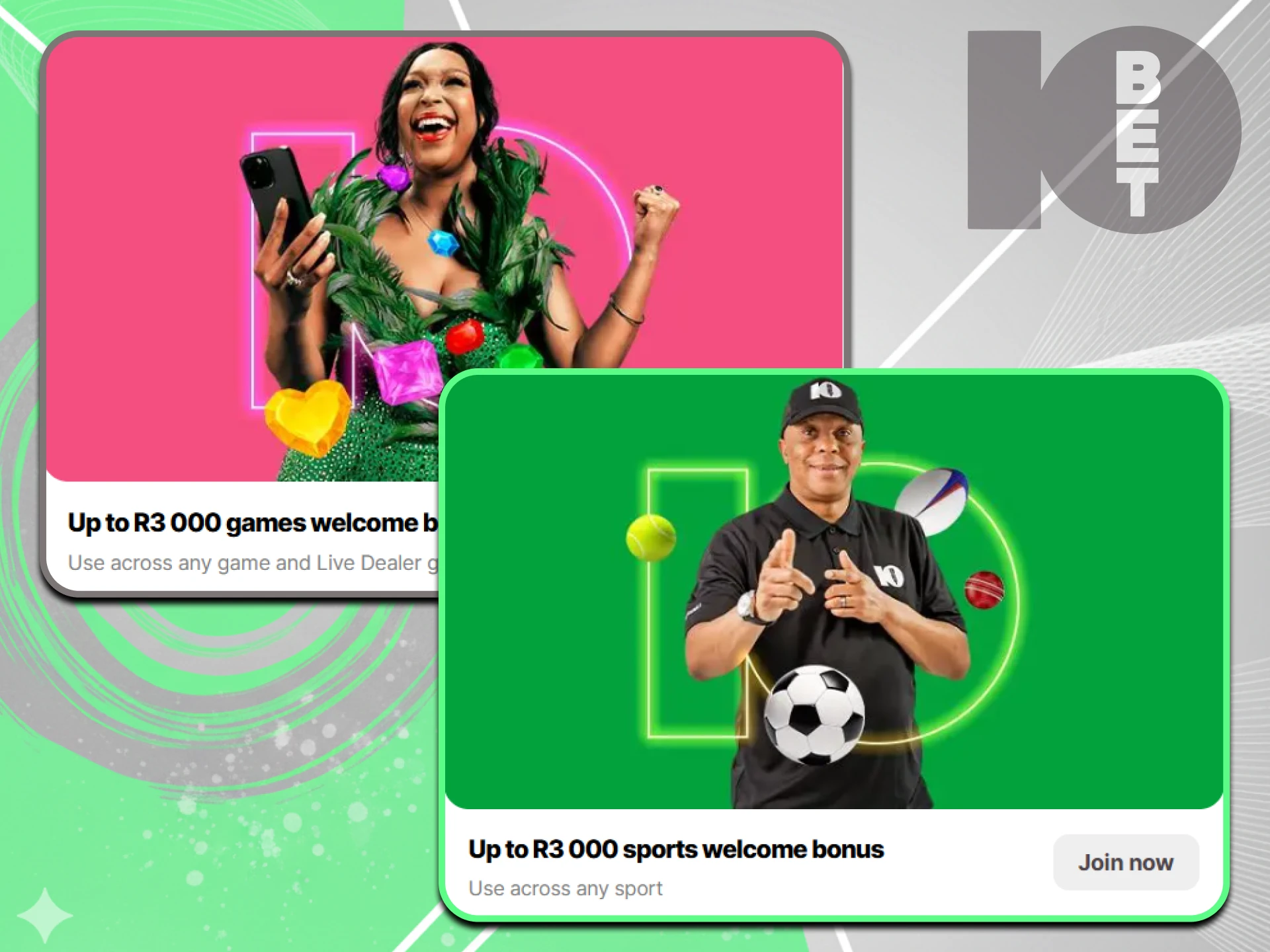 New users of the 10bet website receive welcome bonuses for bets and games.