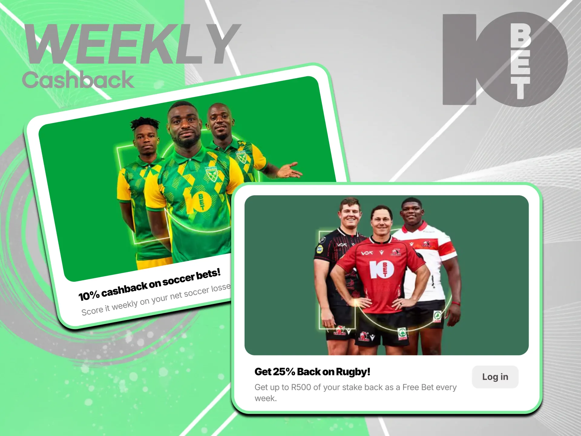 Recover percentage losses on sports wagers claiming specialized weekly 10bet Bonuses.
