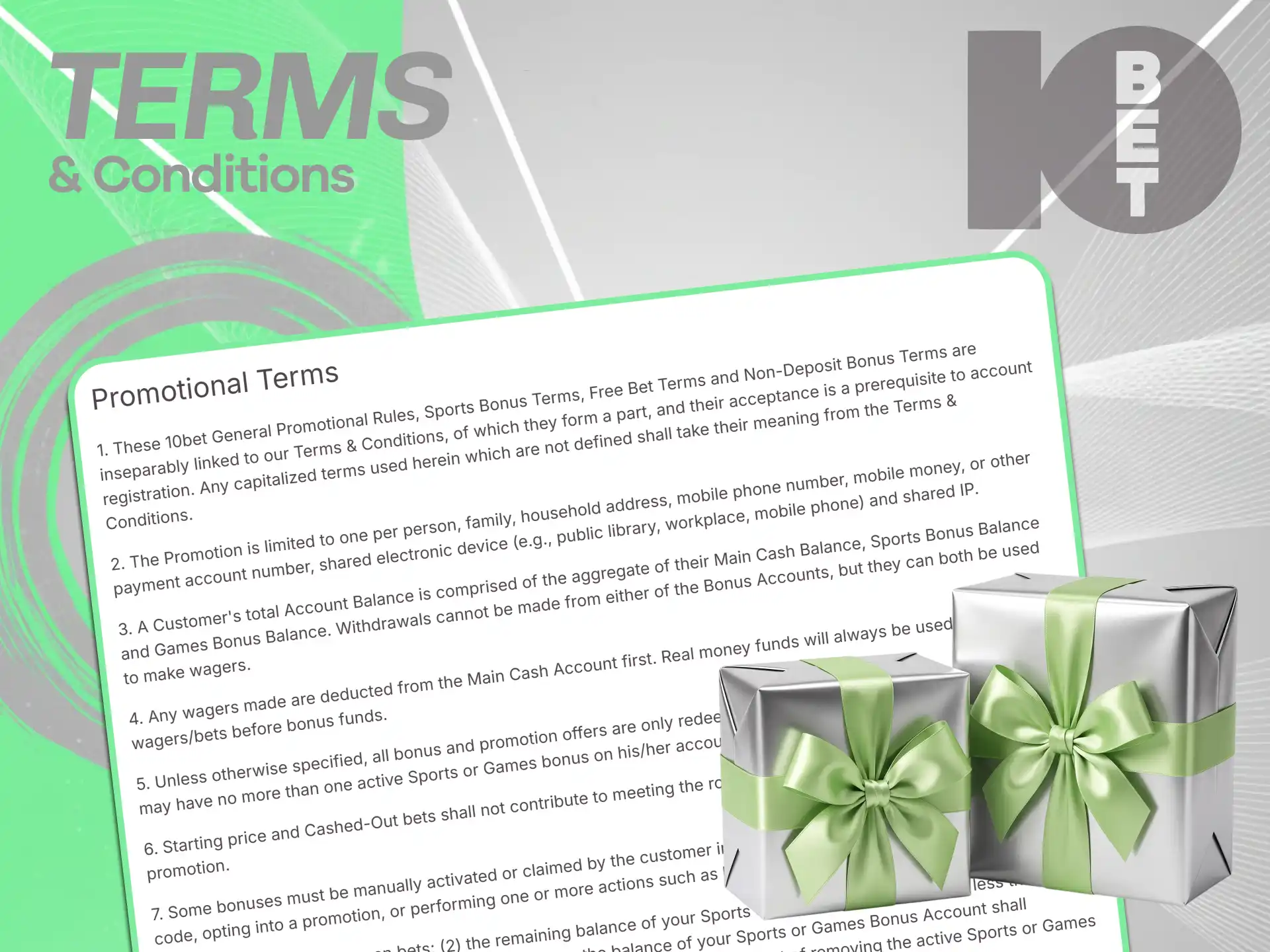 Review essential turnover wagering rules governing all active promotional 10bet Bonuses.