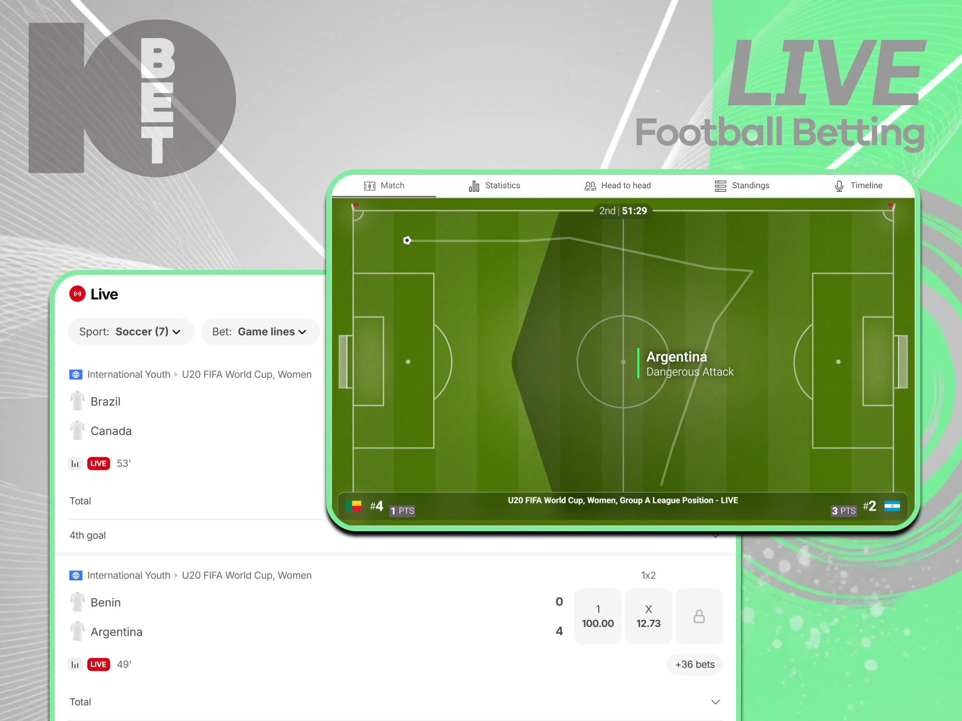 Place real-time in-play match wagers directly on active online 10bet Football.