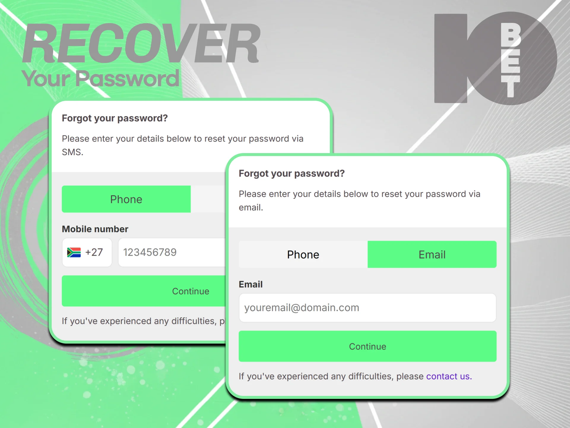 Reset lost account credentials following safety instructions on official 10bet Login.