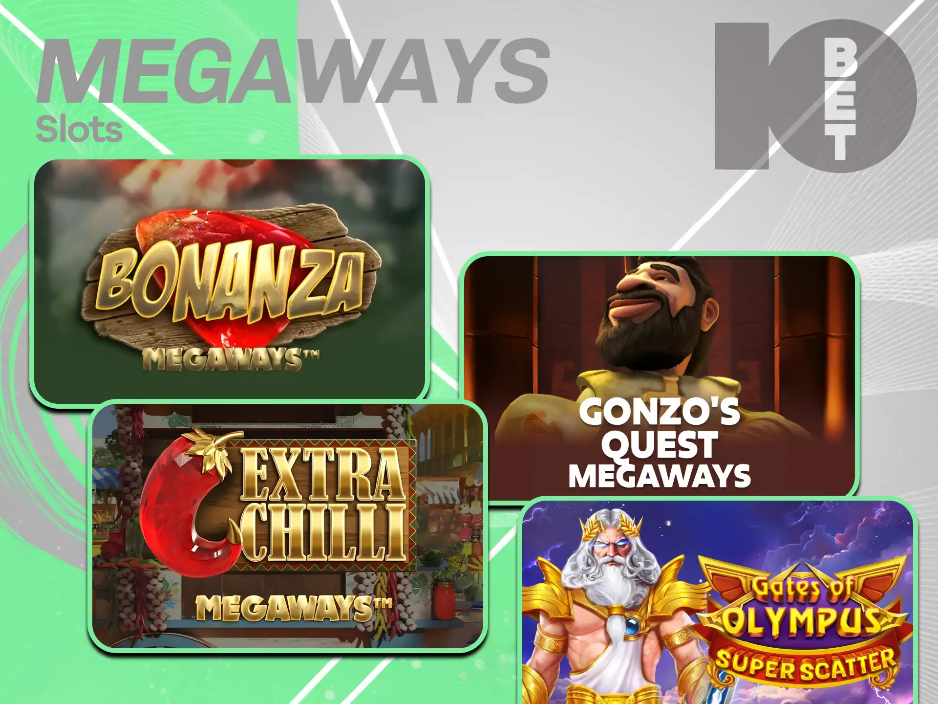 Try thousands of dynamic active paylines playing Megaways Slots on 10bet.